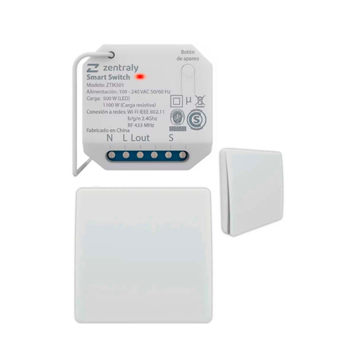 ZENTRALY 1 SMART SWITCH SIMPLE + 2 LLAVES SIMPLE KINETIC