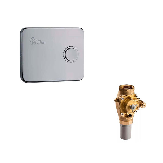COMBO FV VALVULA SLIM INODORO 0378.01 + TECLA C/BOTON 0378.02