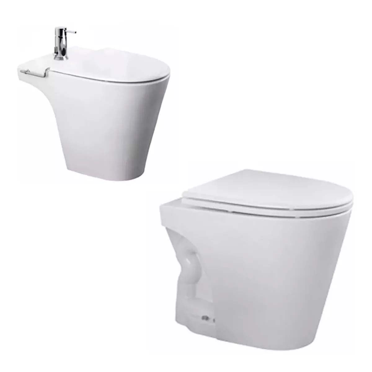 COMBO FERRUM MARINA INODORO CORTO C/TAPA + BIDÉ 1 AG C/TAPA