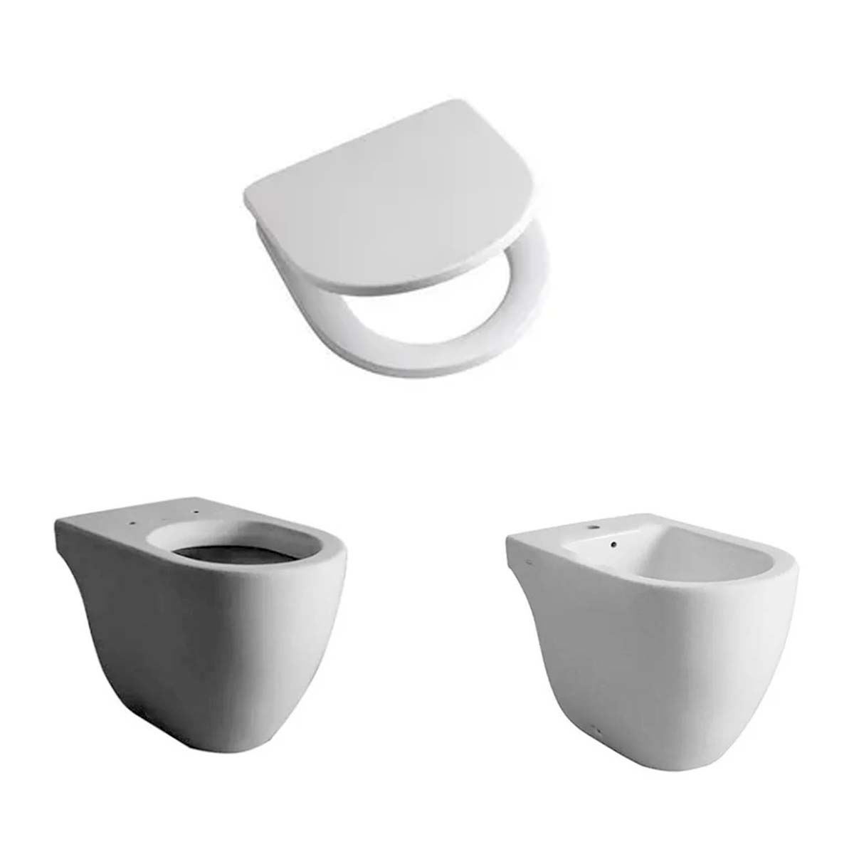 COMBO INODORO FERRUM FONTANA + BIDE BOA1J-B +TAPA TTXUS