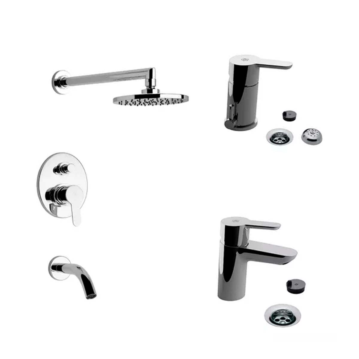 SET GRIFERÍA DE BAÑO 3 PIEZAS PUELO FV CON LAVATORIO MESADA