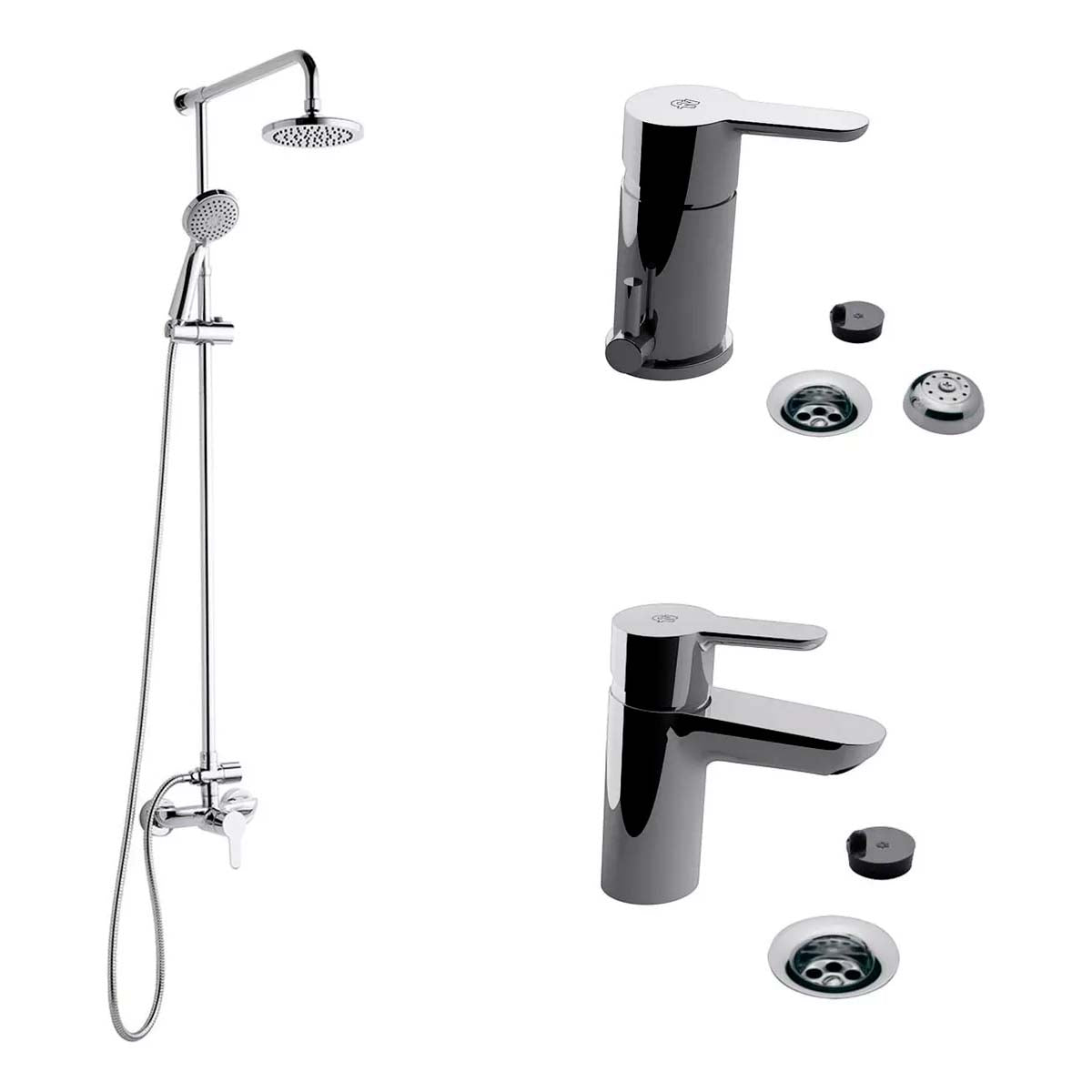 COMBO SET GRIFERÍA DE BAÑO 3 PIEZAS PUELO FV