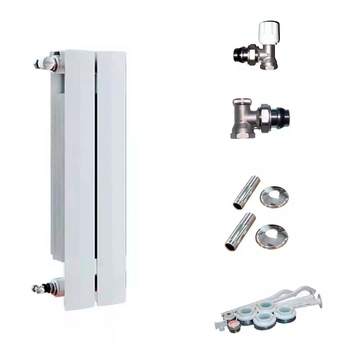 RADIADOR BROEN 350 BL 2 ELEMENTOS KIT DE INSTALACIÓN PEIS