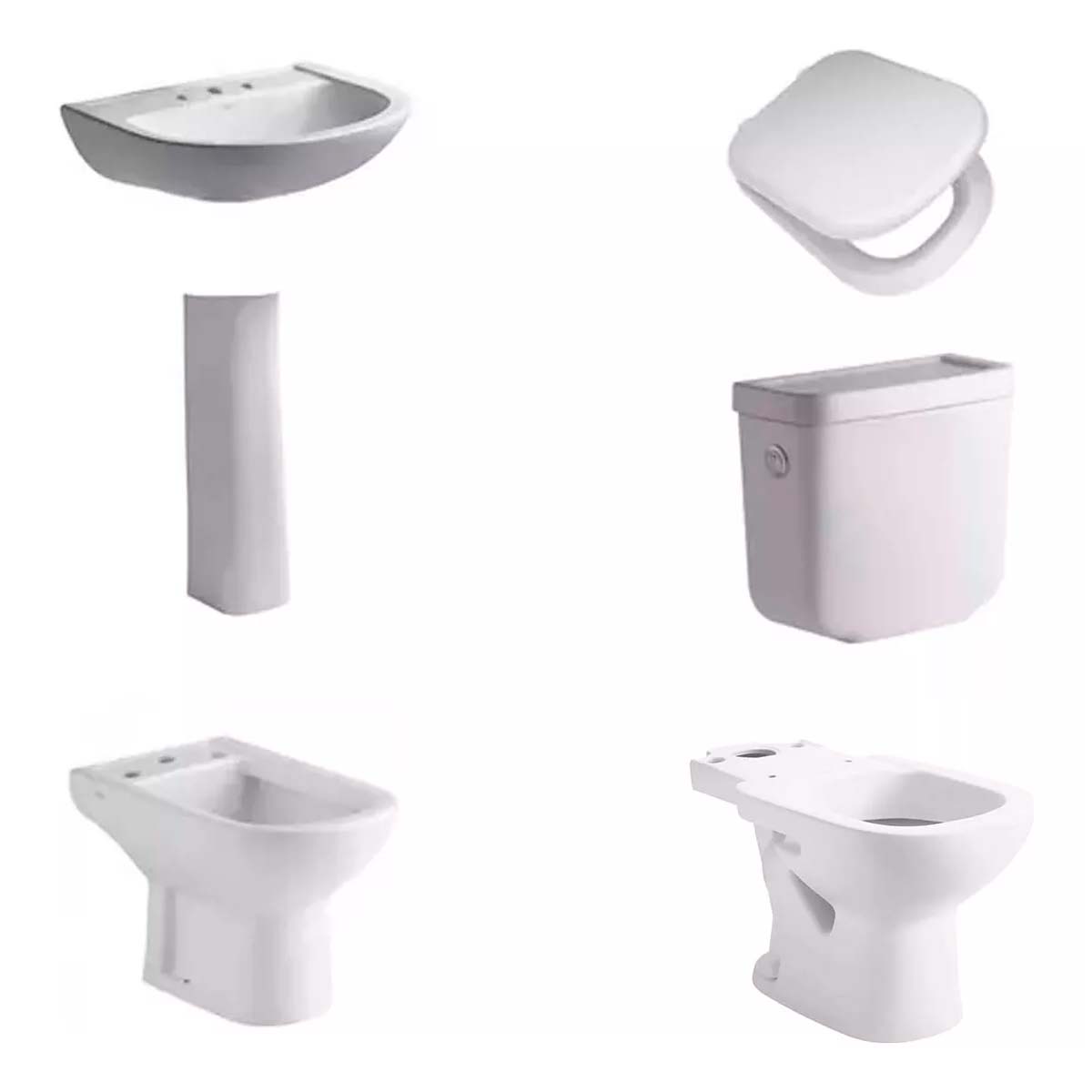 JUEGO DE BAÑO COMPLETO INODORO LARGO BARI FERRUM