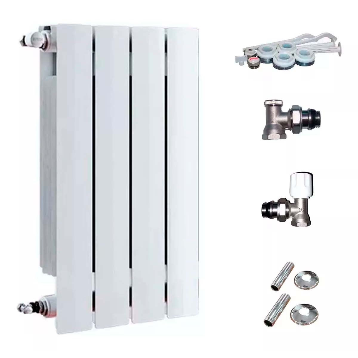 RADIADOR BROEN 500 BL 4 ELEMENTOS KIT DE INSTALACIÓN PEISA