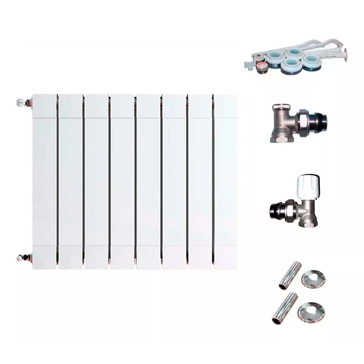 RADIADOR BROEN PLUS 1000 8 ELEMENTOS KIT INSTALACIÓN PEISA