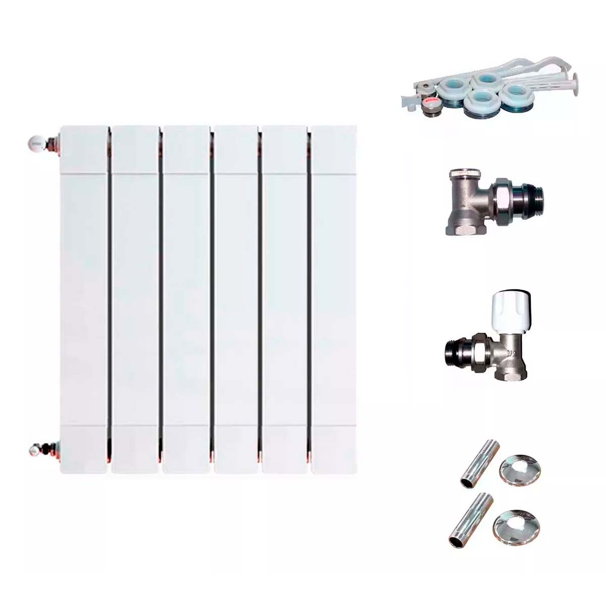 RADIADOR BROEN PLUS 900 6 ELEMENTOS KIT INSTALACIÓN PEISA