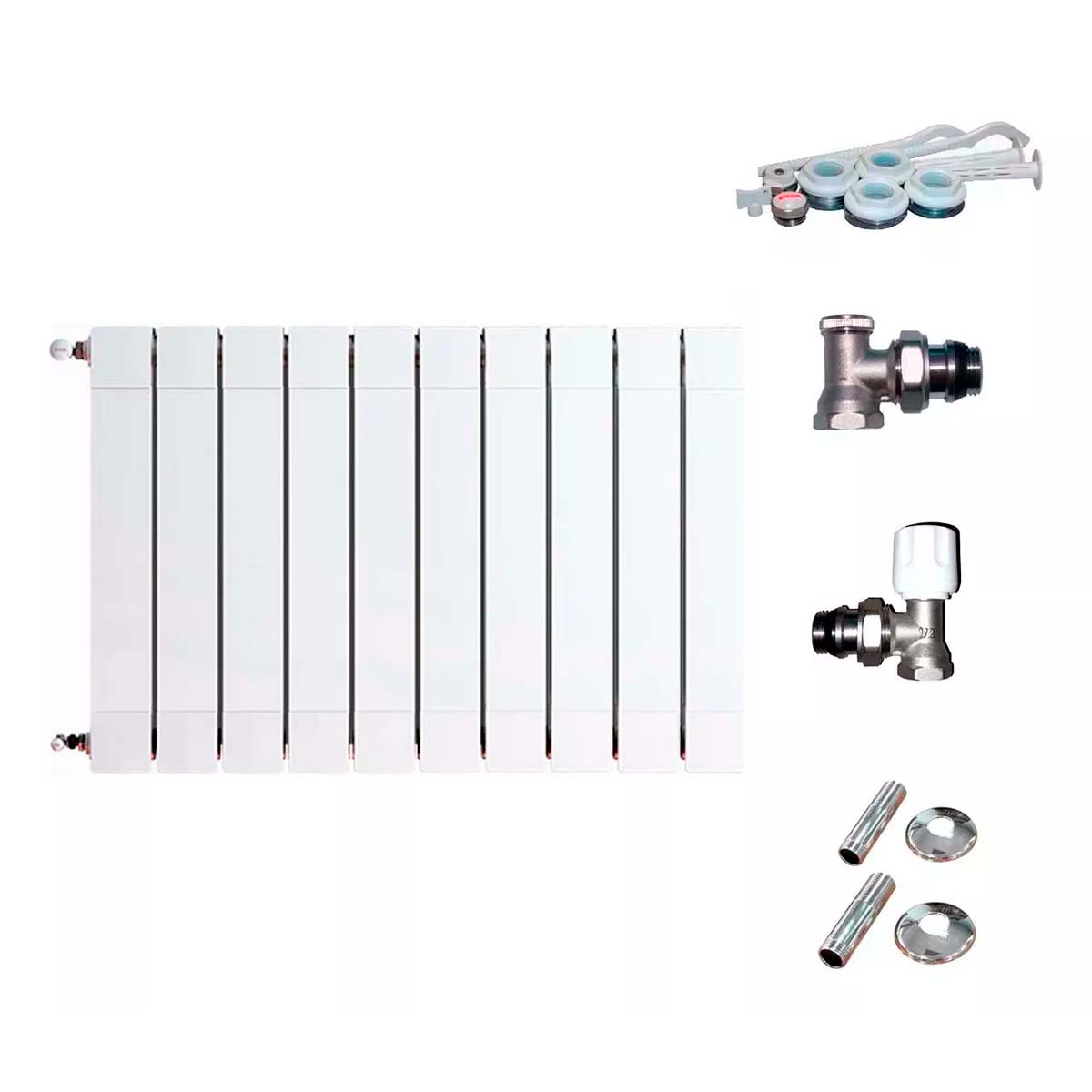 RADIADOR BROEN PLUS 900 10 ELEMENTOS KIT INSTALACIÓN PEISA