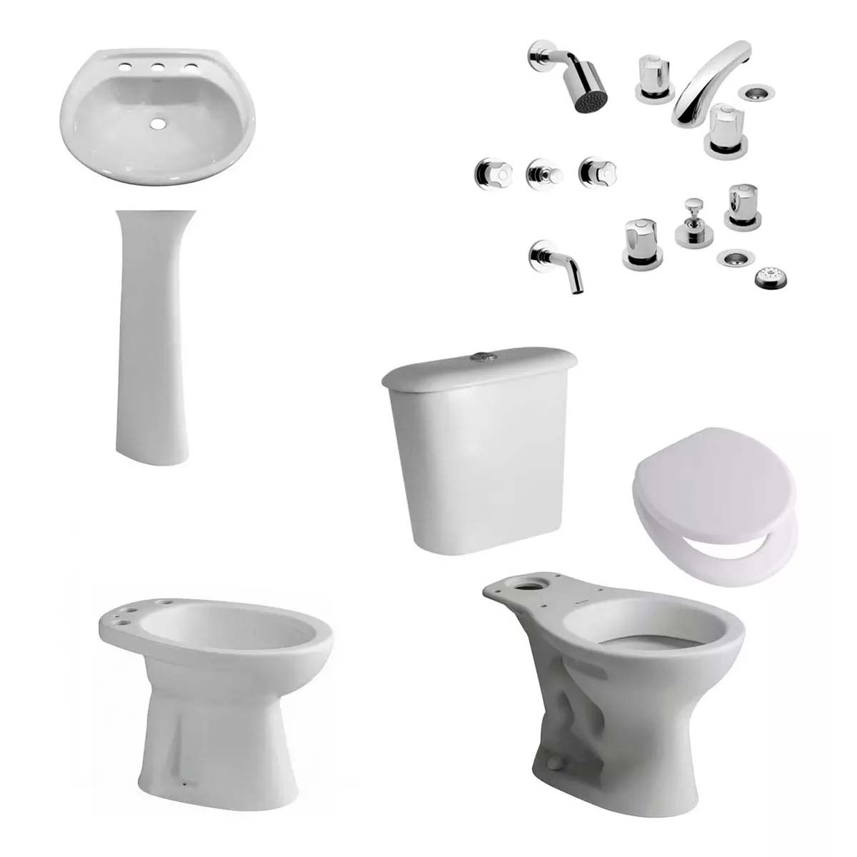JUEGO DE BAÑO COMPLETO ANDINA FERRUM GRIFERIA PAMPA FV