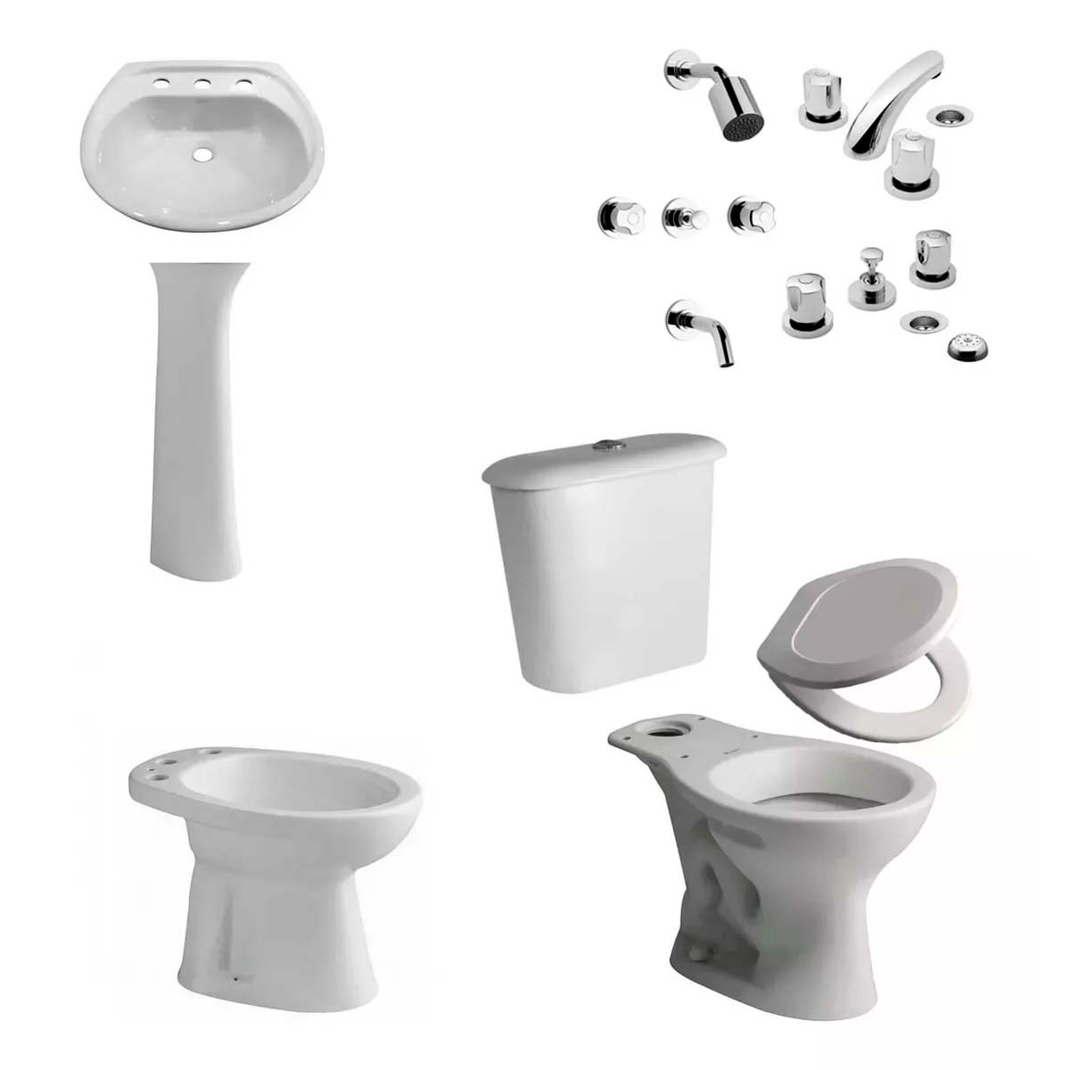 JUEGO DE BAÑO COMPLETO ANDINA TSW1 FERRUM GRIFERIA PAMPA FV