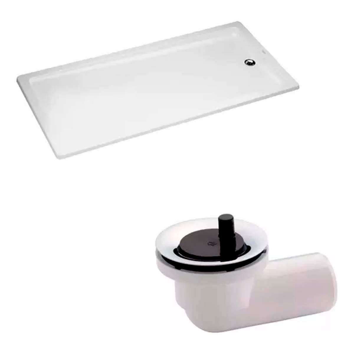 COMBO RECEPTÁCULO FERRUM NIZA 160X75 + DESAGÜE FV P/BAÑERA