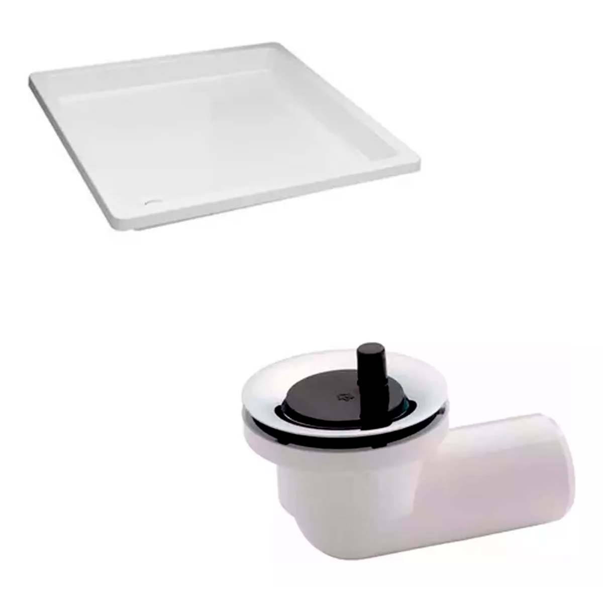 COMBO RECEPTÁCULO FERRUM NIZA 80X80 + DESAGÜE FV P/BAÑERA