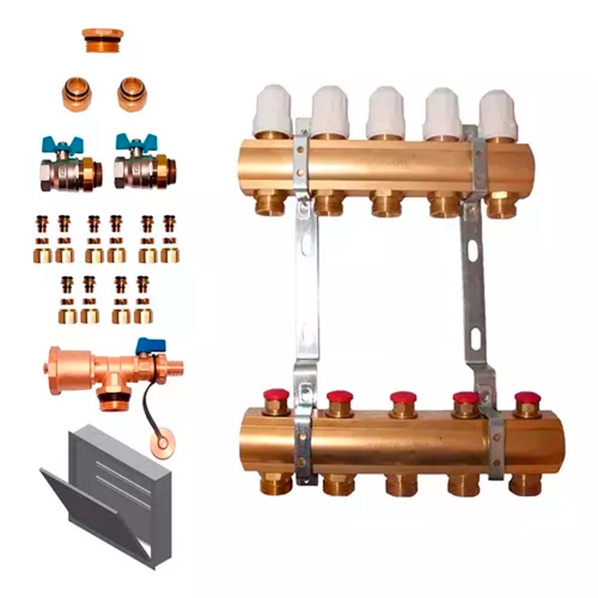 COLECTOR 5 VIAS TERMOSTATICO C/GABINETE MAS ACCESORIOS PARA INSTALACION OFITT PEISA