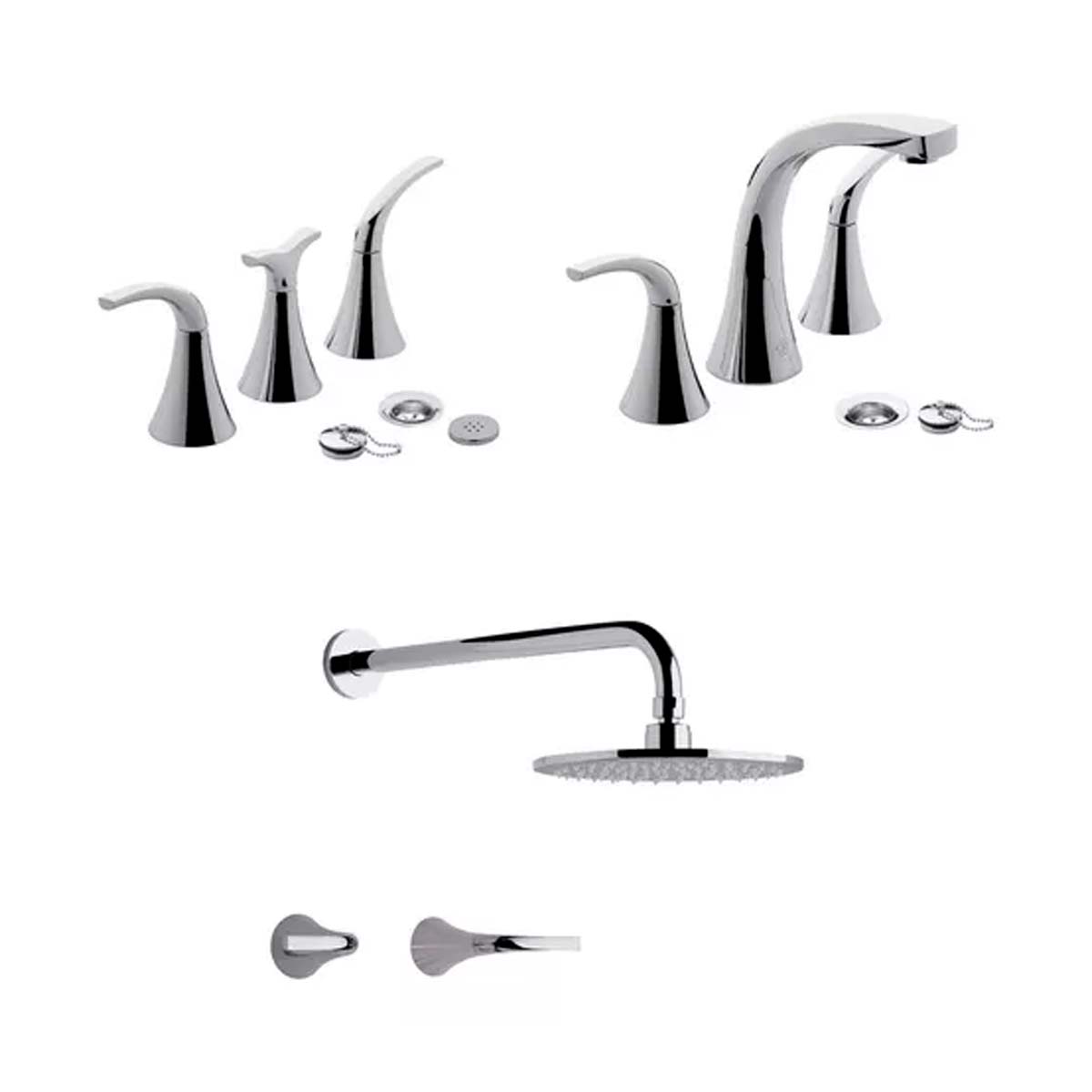SET DE BAÑO GRIFERIA ALESIA LEVER FV 3 PIEZAS
