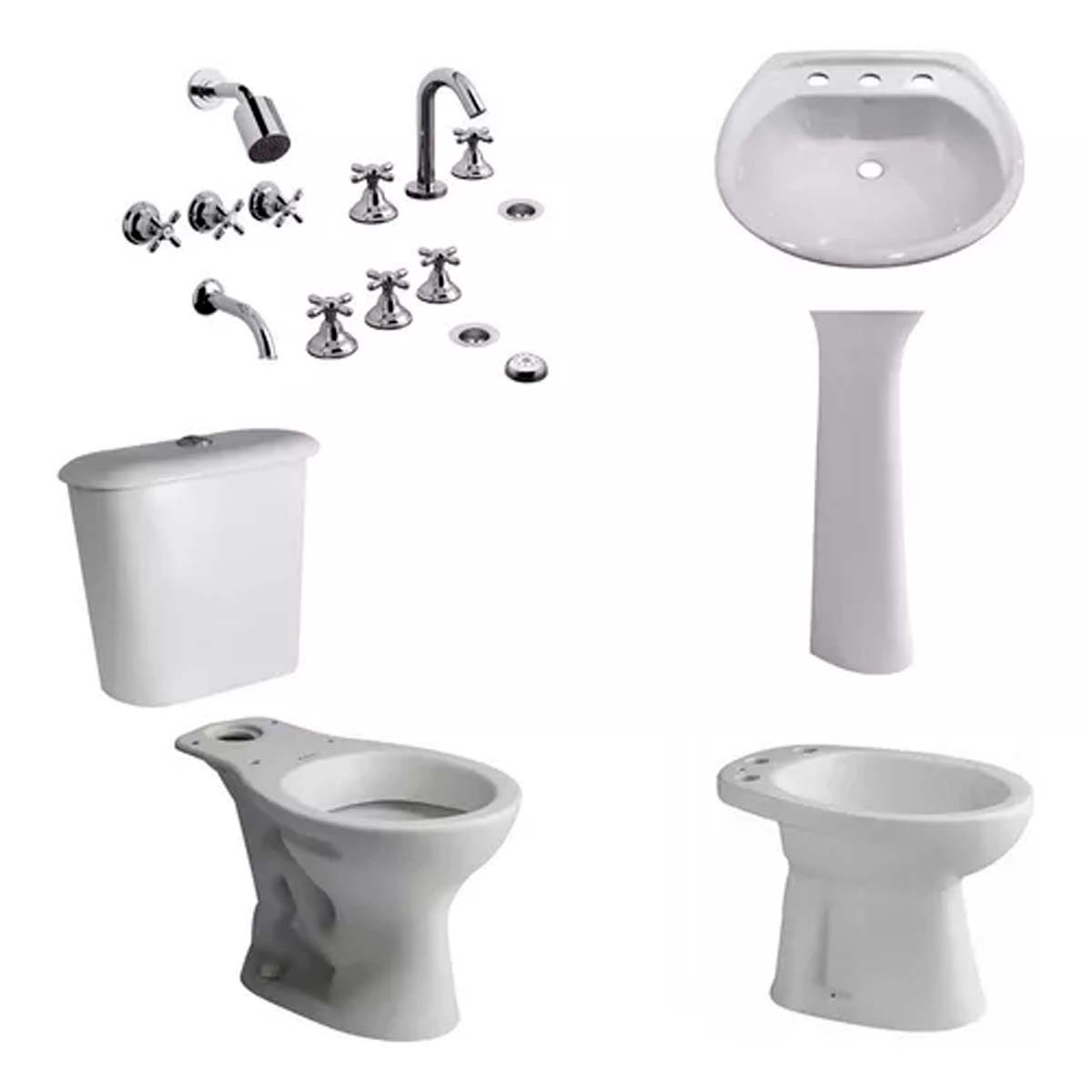 JUEGO DE BAÑO ANDINA 6 PIEZAS FERRUM GRIFERIA NEWPORT FV