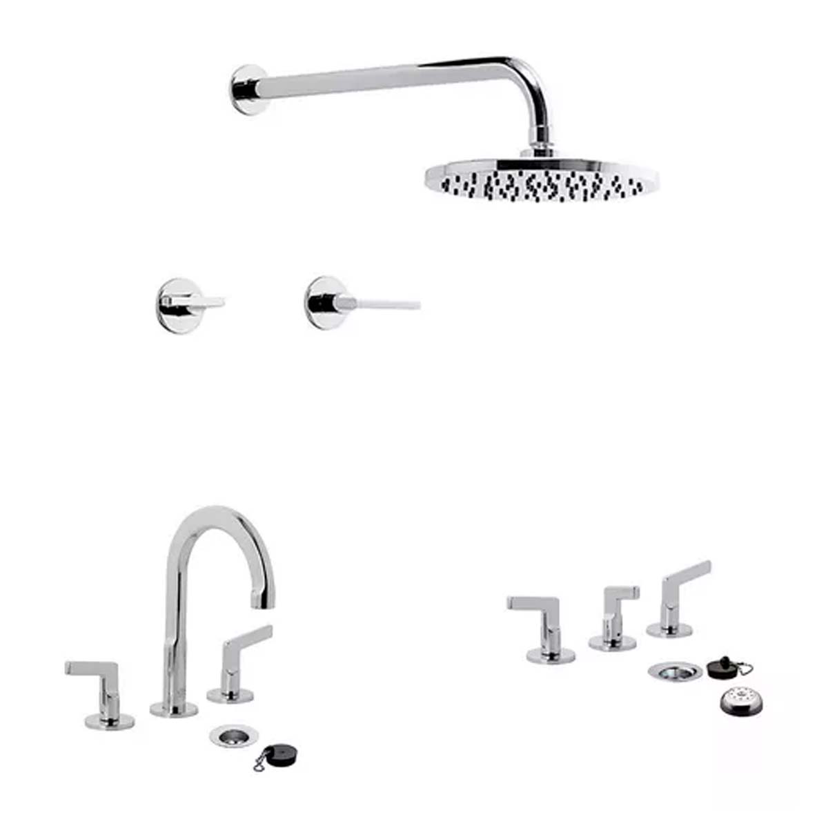 SET GRIFERIA DUCHA 2 LLAVES BIDET Y LAVATORIO FV ARRAYAN