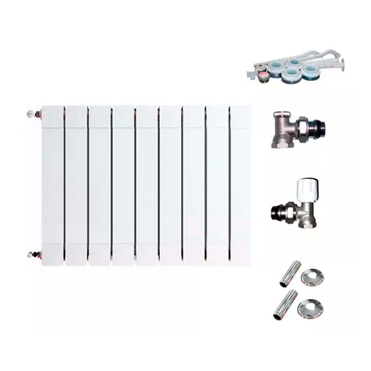 RADIADOR BROEN PLUS 800 9 ELEMENTOS KIT INSTALACIÓN PEISA