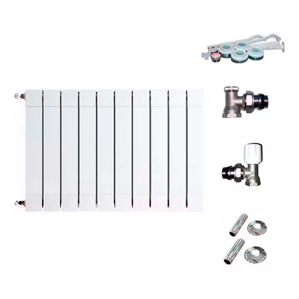 RADIADOR BROEN PLUS 800 10 ELEMENTOS KIT INSTALACIÓN PEISA