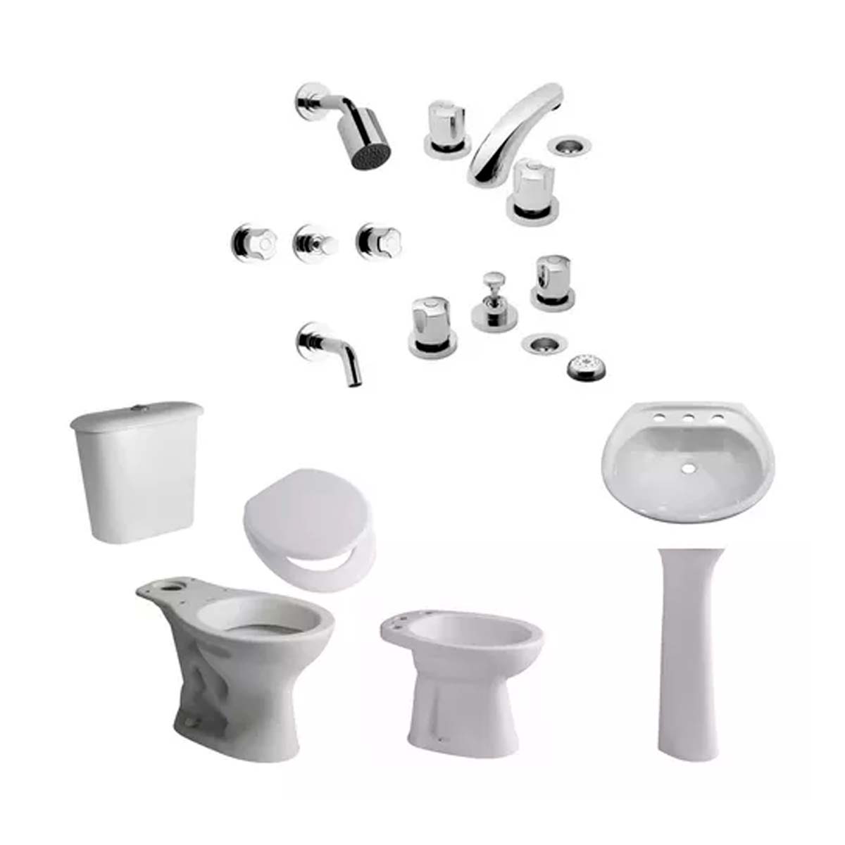 JUEGO DE BAÑO COMPLETO ANDINA TFX FERRUM GRIFERIA PAMPA FV