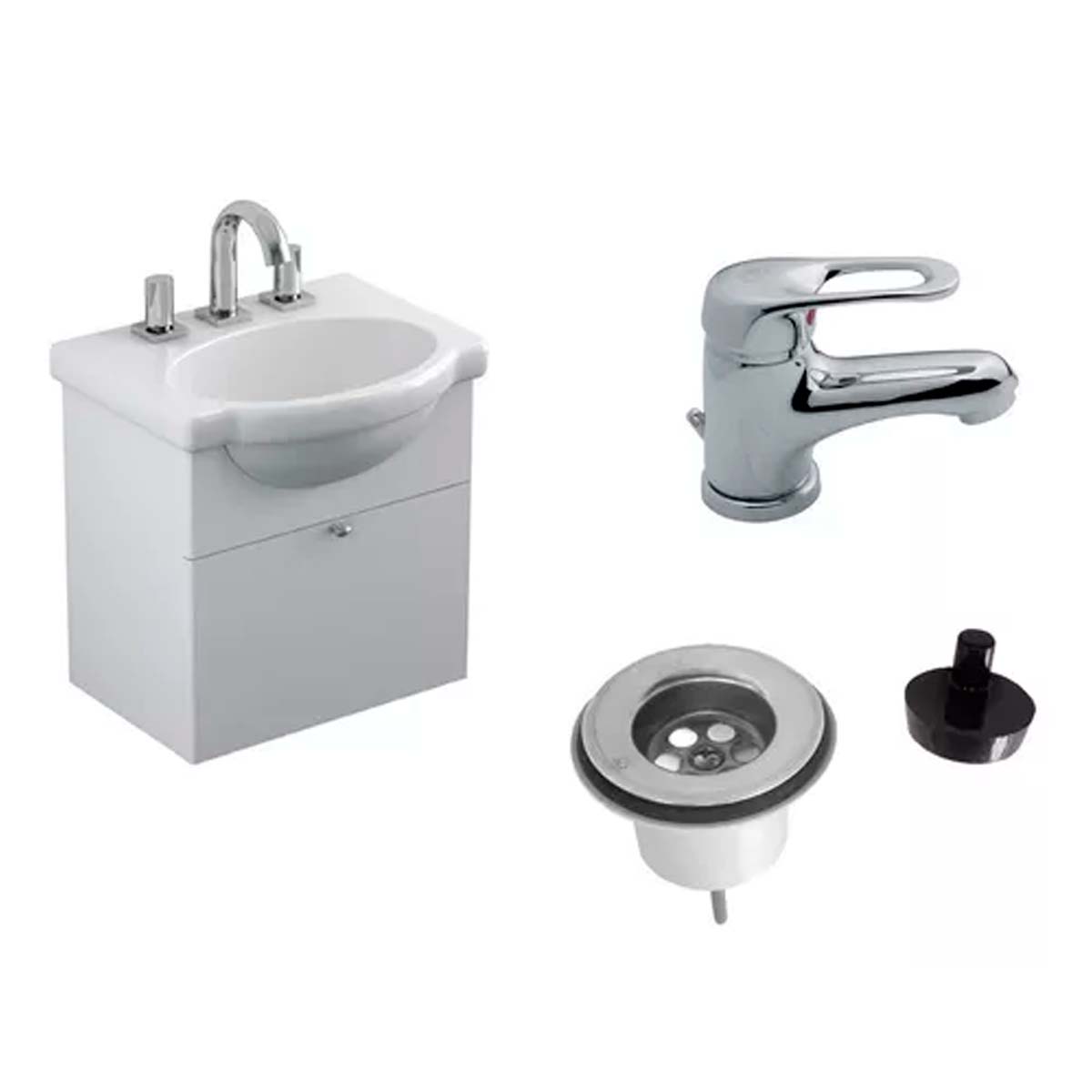 COMBO FERRUM VANITORY C/LAVATORIO+GRIFERIA FV ARIZONA+SOPAP