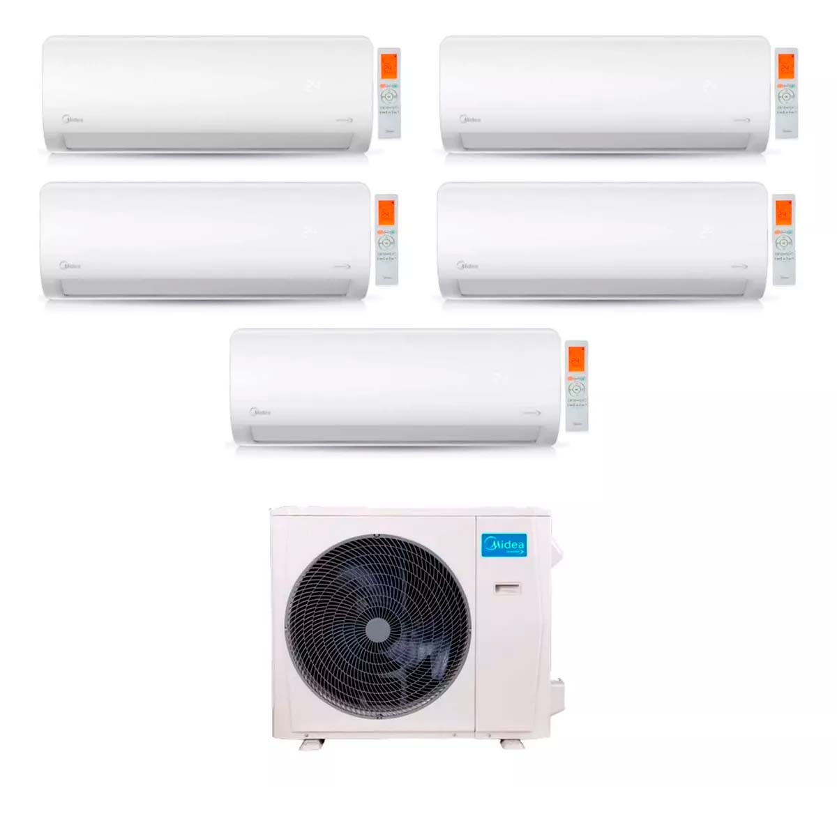 MIDEA AIRE MULTISPLIT INVERTER SMART 42K+9+9+9+9+24 PARED