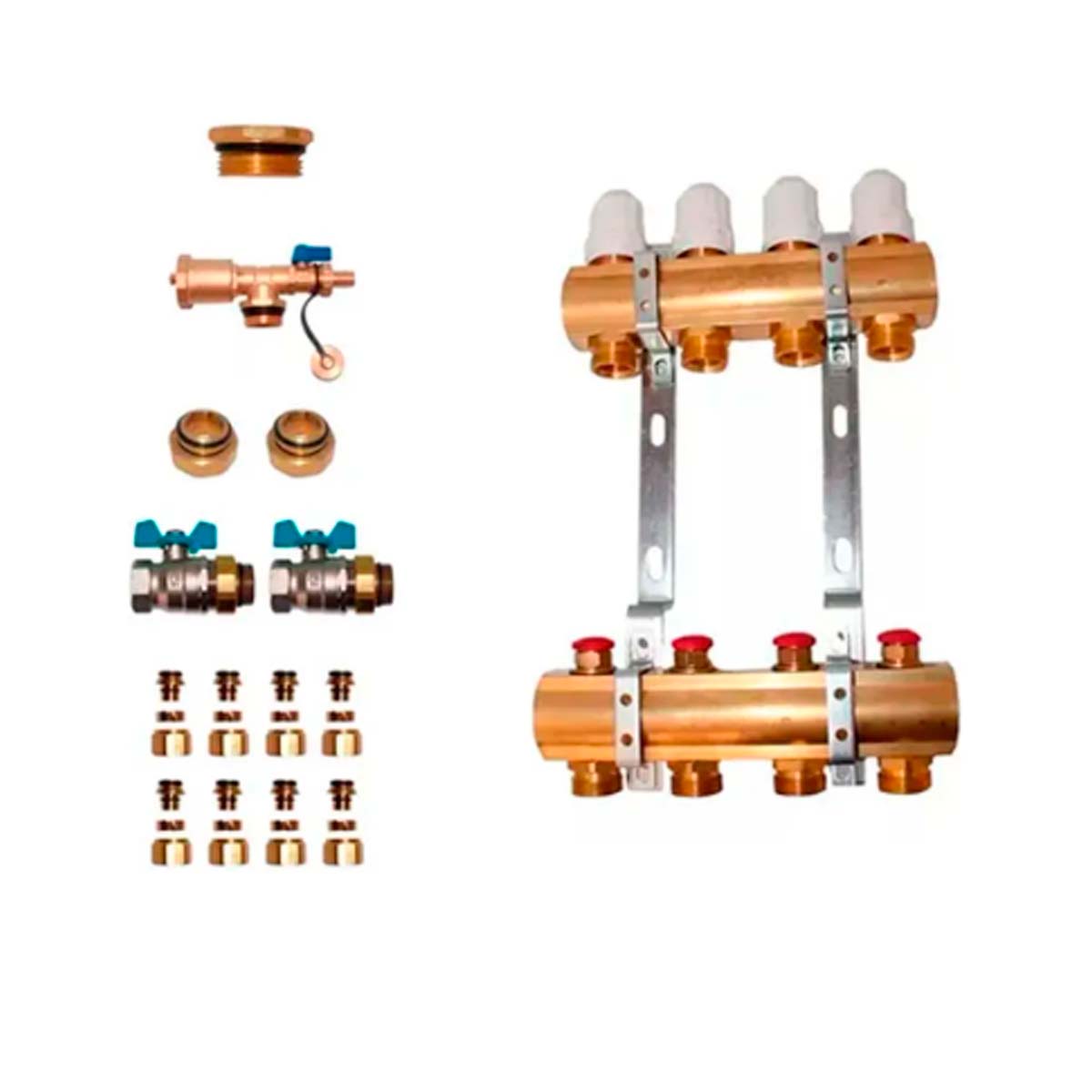 COLECTOR 4 VIAS TERMOSTATICO MAS ACCESORIOS PARA INSTALACION OFITT PEISA