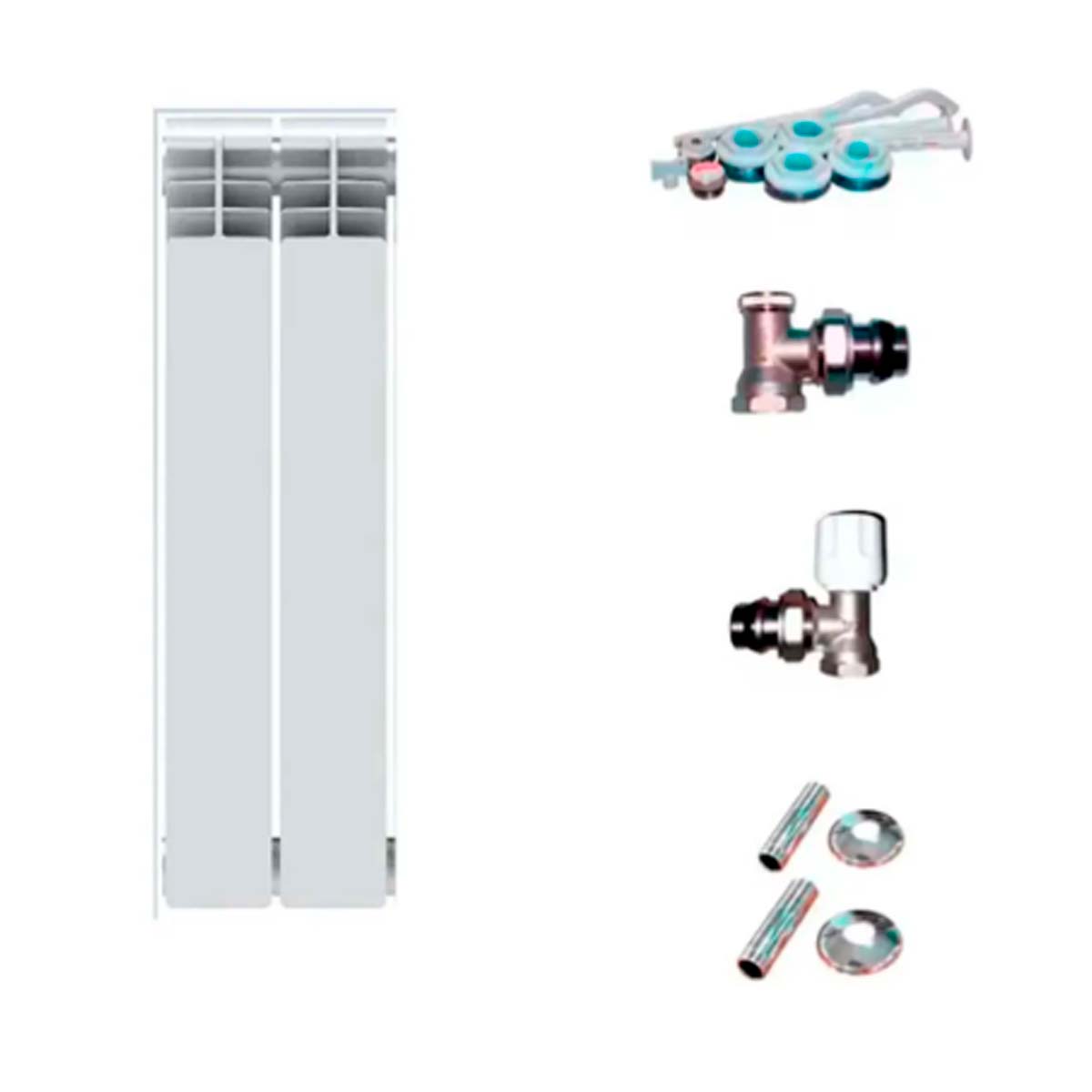 PEISA RADIADOR GAMMA 500 BLANCO 2 ELEMENTOS MAS KIT