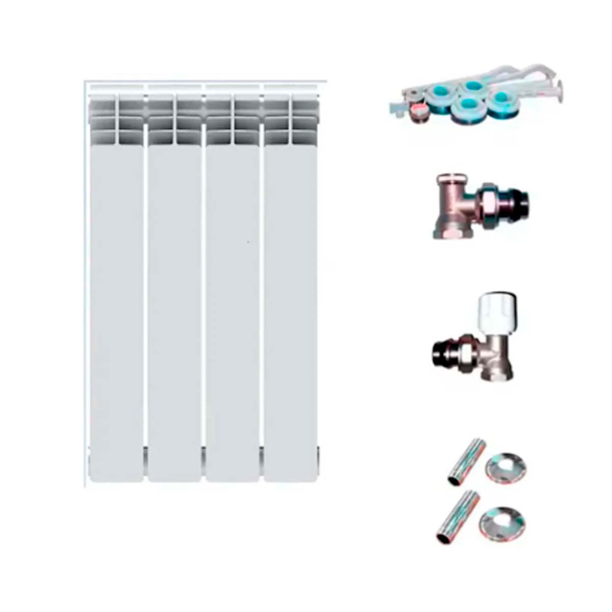 Peisa Radiador Gamma 500 Blanco 4 Elementos Mas Kit