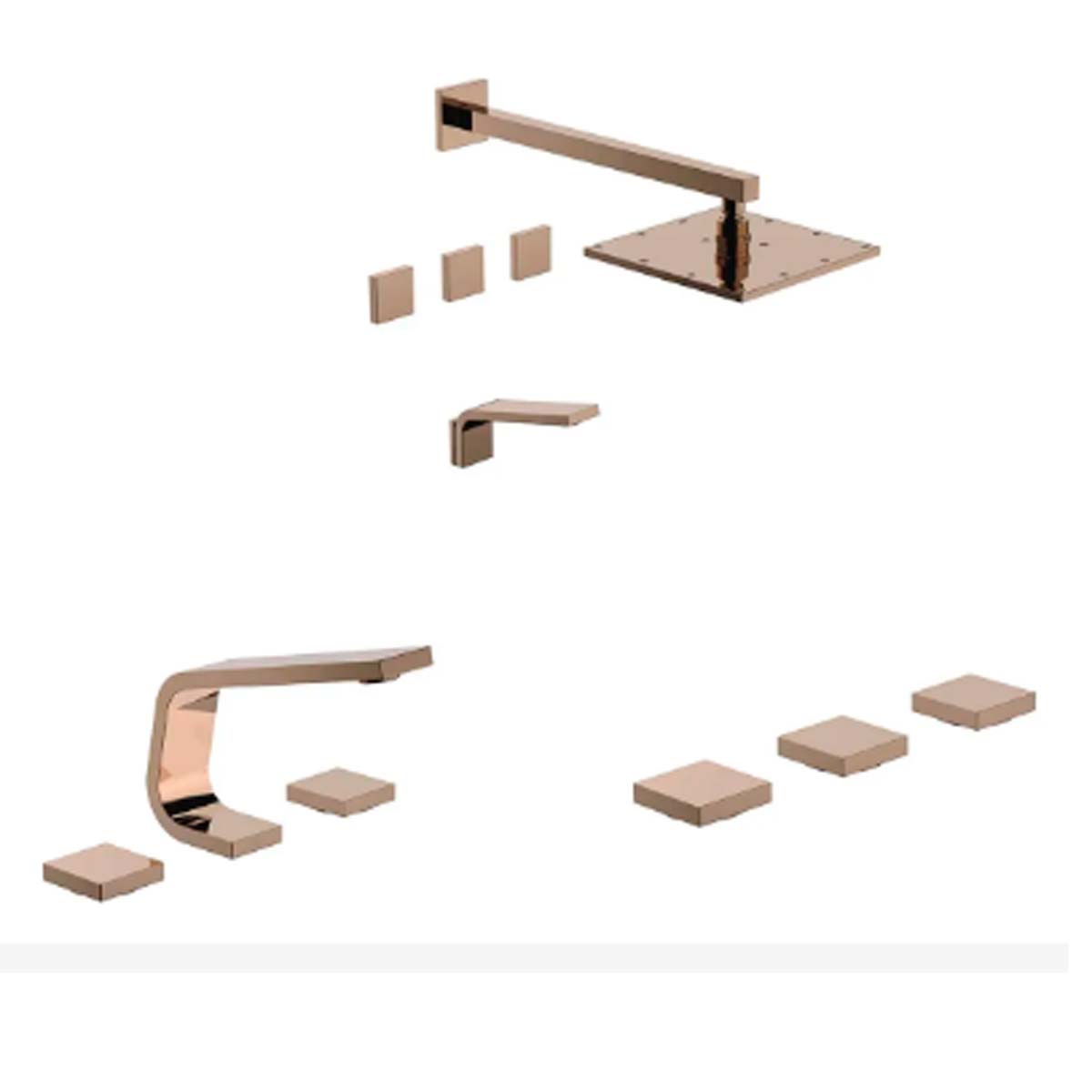 SET GRIFERIA BAÑO 3 PIEZAS CHALTEN FV DUCHA BIDE LAVATORIO