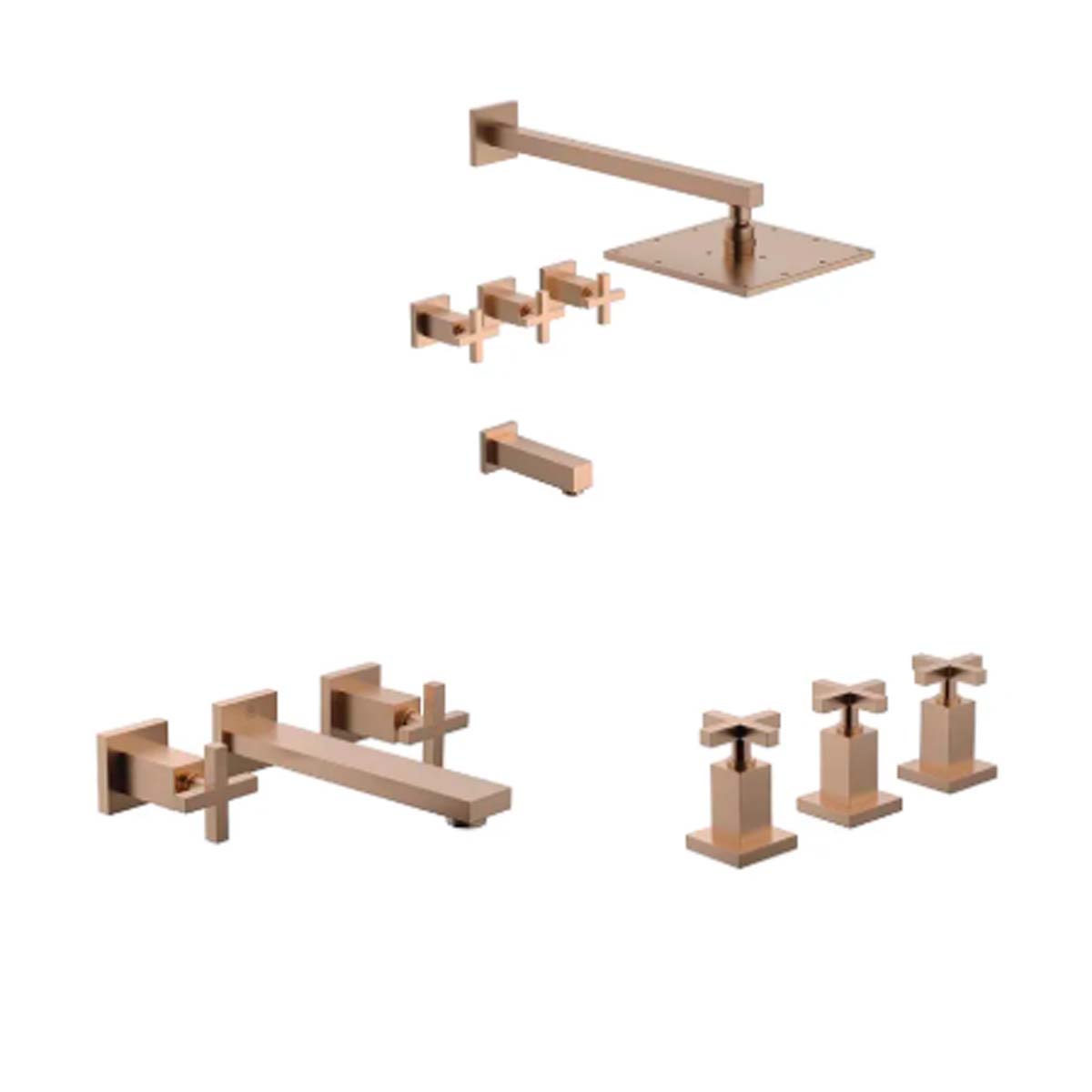 SET GRIFERIA BAÑO 3 PIEZAS DOMINIC FV DUCHA BIDE LAVATORIO