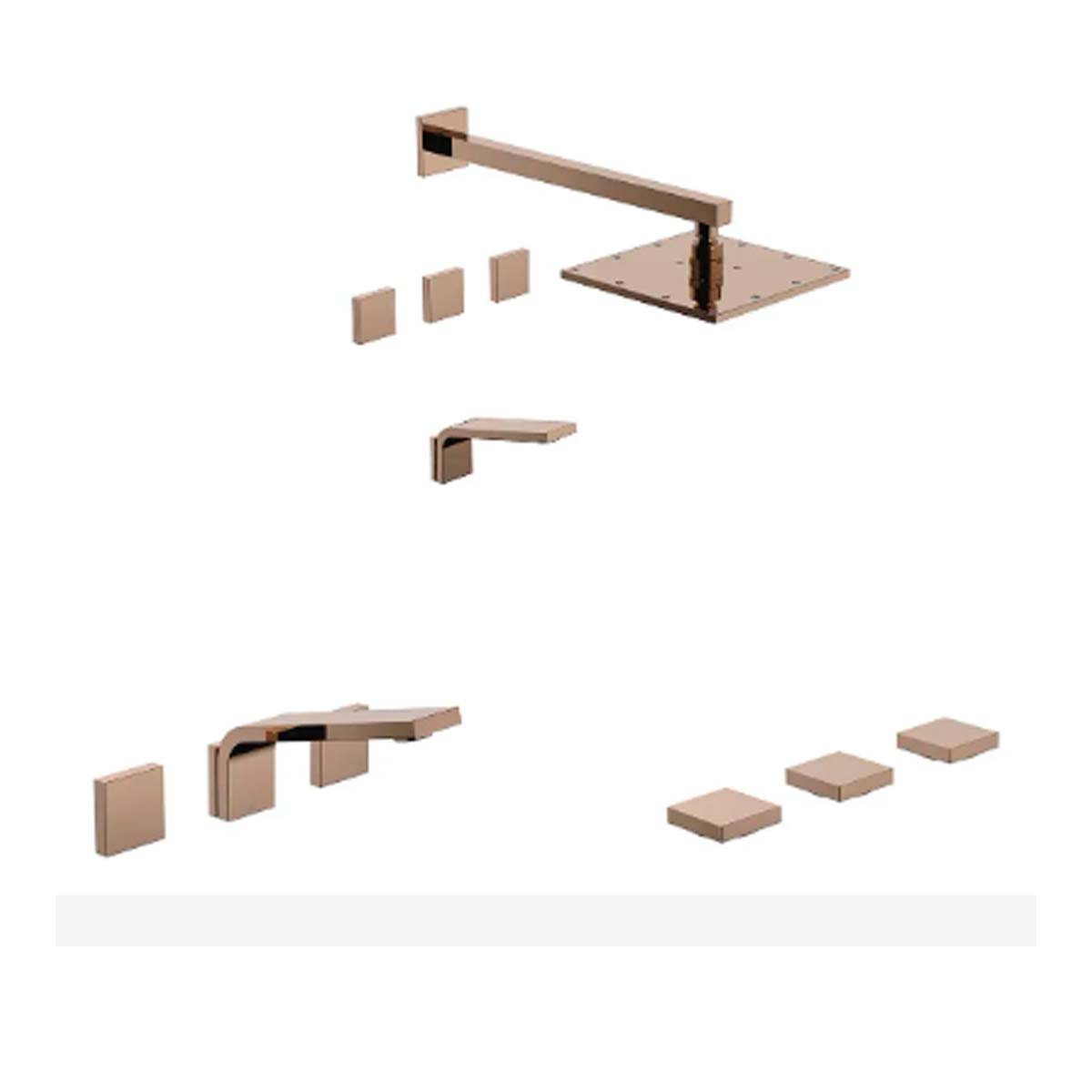 SET DE GRIFERIAS PARA BAÑO CHALTEN FV BIDE LAVATORIO DUCHA