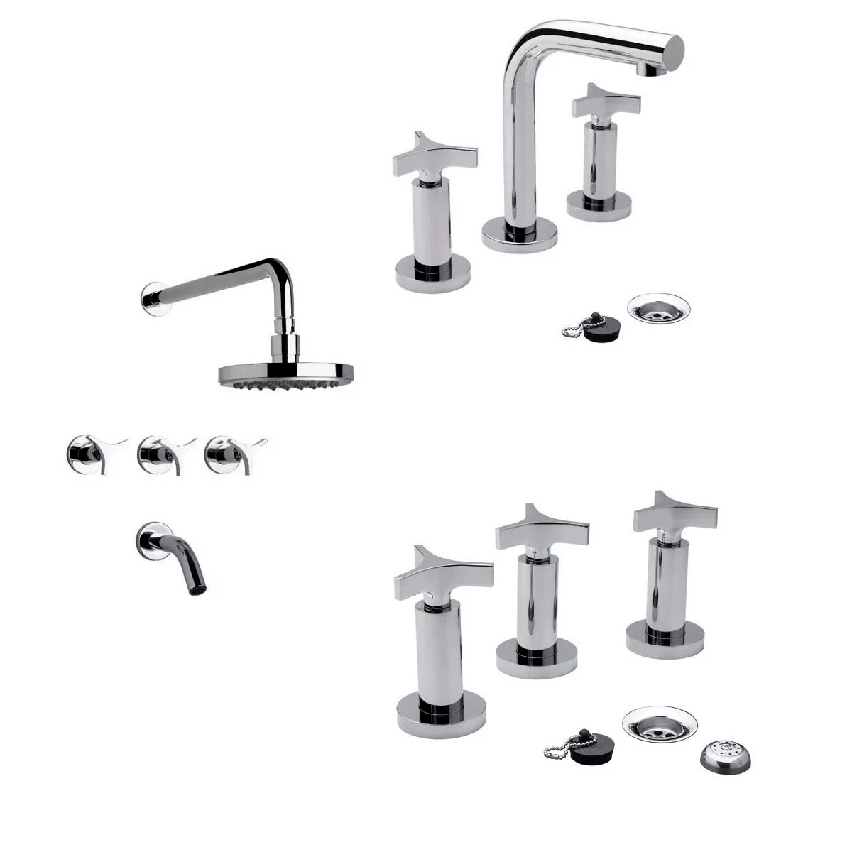 COMBO GRIFERIA FV TRIADES LAVATORIO+DUCHA+BIDÉ