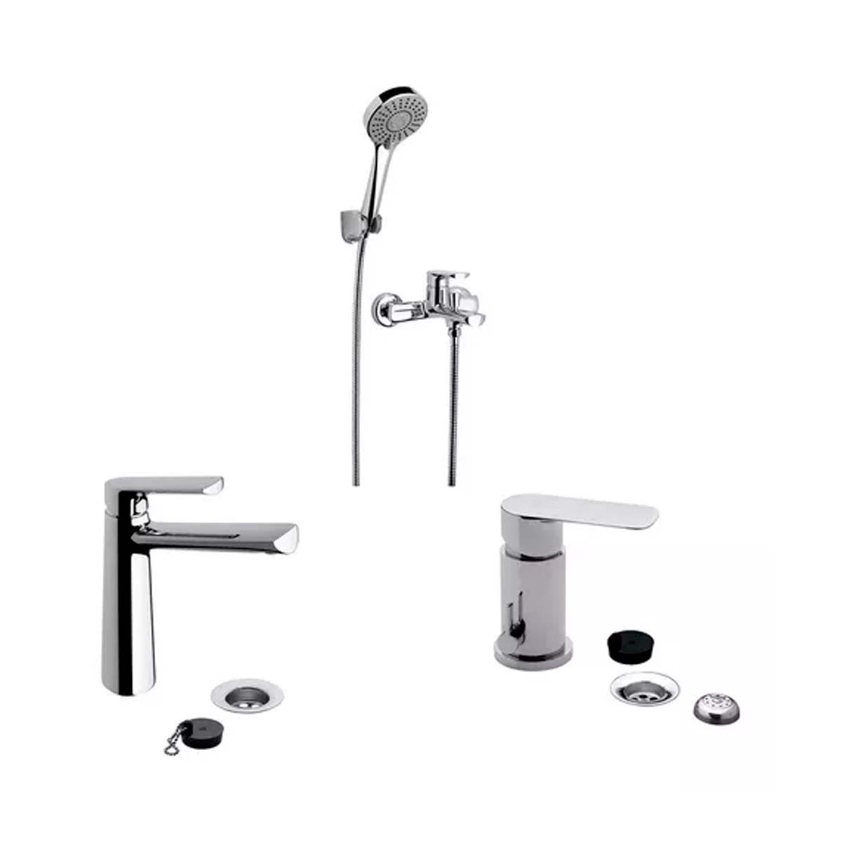 COMBO GRIFERIA FV AROMO LAVATORIO + BIDE + DUCHA EXTERIOR