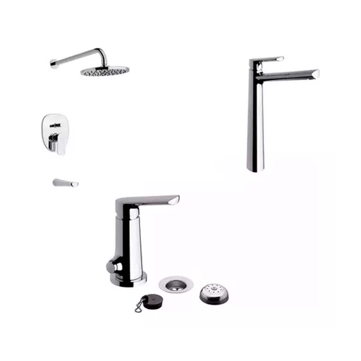 COMBO GRIFERIA FV AROMO LAVATORIO ALTO +BIDE+DUCHA