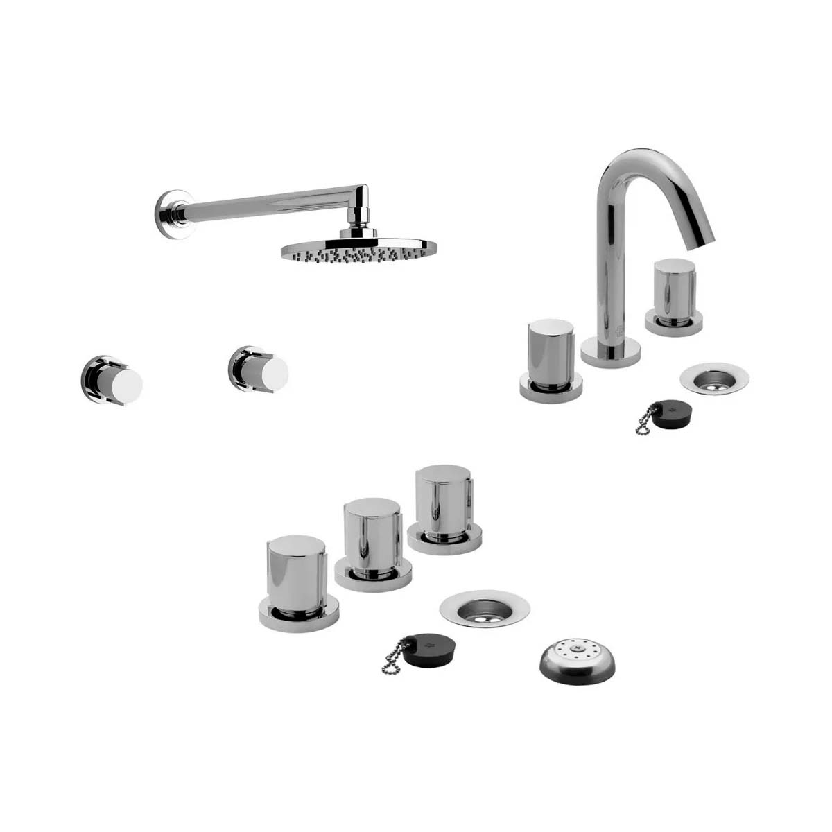 COMBO GRIFERÍA FV CALIFORNIA LAVATORIO + DUCHA + BIDÉ