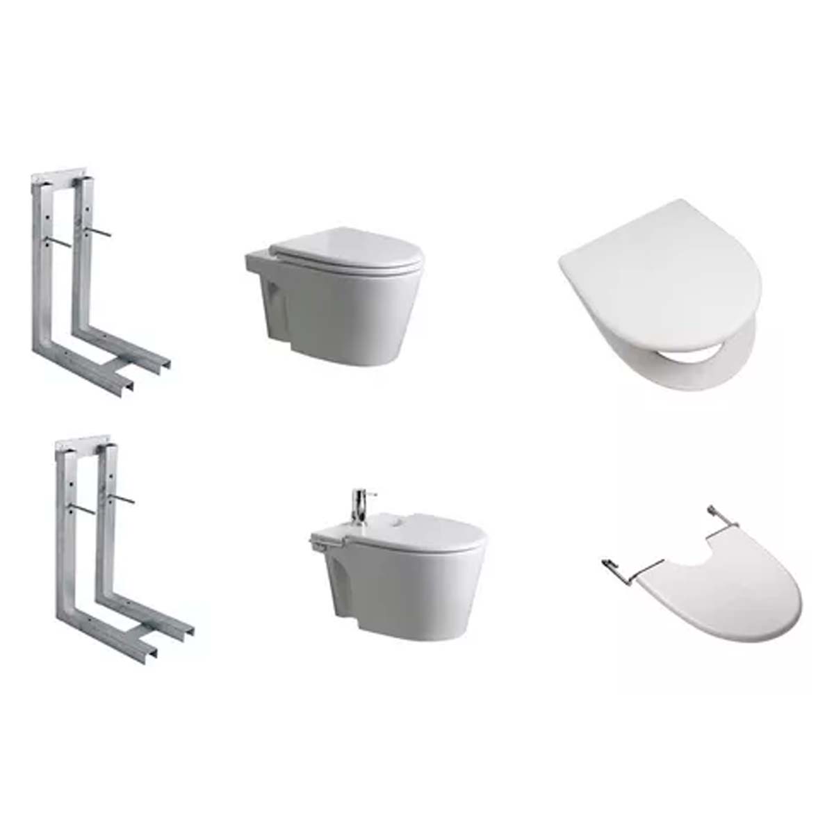 MARINA FERRUM INODORO C/TAPA+ BIDE C/TAPA+SOPORTES COLGAR