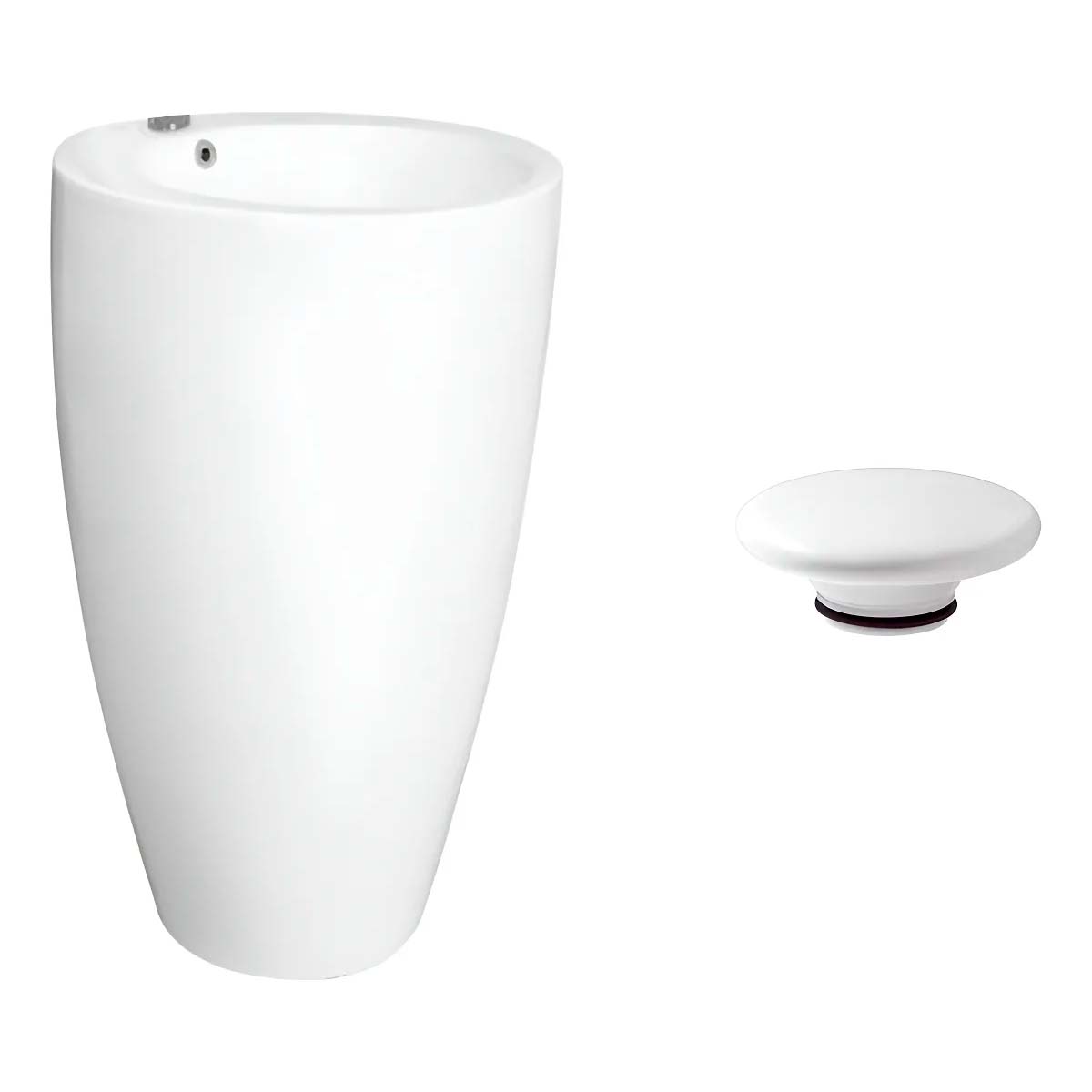 FERRUM LAVATORIO MILOS PEDESTAL REDONDO LKP01 1A Y TAPON