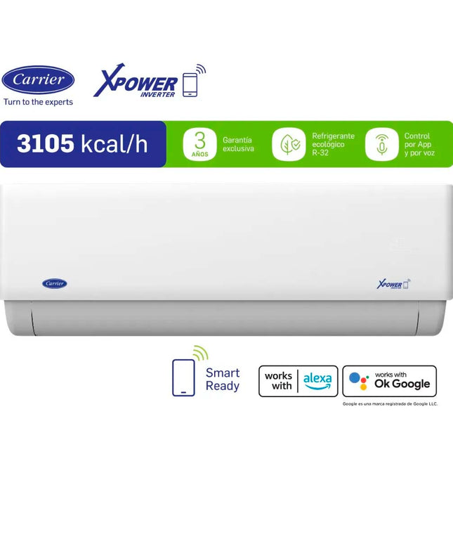 Carrier Aire Acondicionado Split Inverter 3105 Frigorías Smart Frío/calor 53hvp12n81f