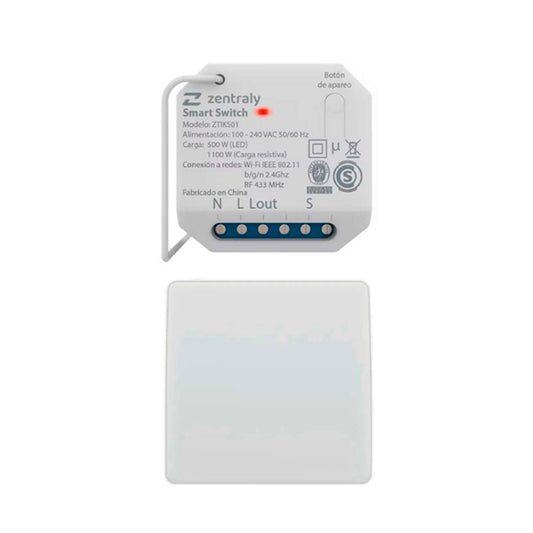 ZENTRALY SMART SWITCH SIMPLE + LLAVE SIMPLE KINETIC