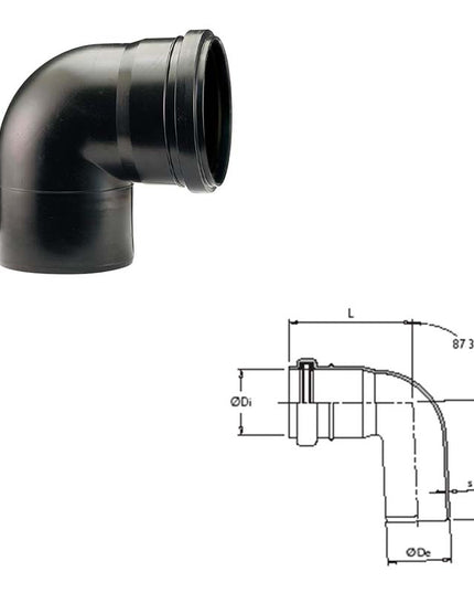 DURATOP CODO A 90 M-H 63MM 10-091090063