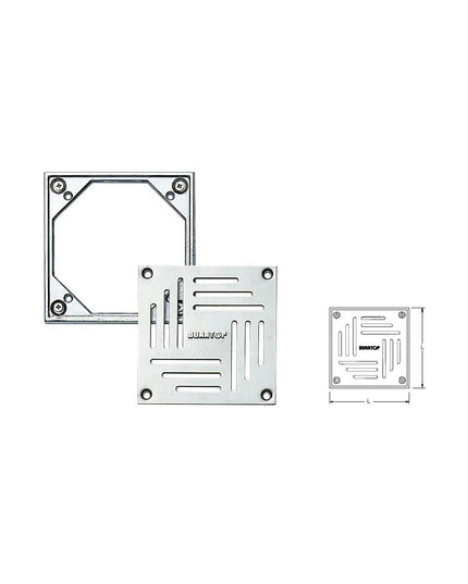 DURATOP MARCO CON REJA ACERO INOX 20x20 CM 10-500352200