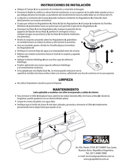 Dx Desague Lineal Dual 55cm 63 Ø Vert Xrs 30-621550063