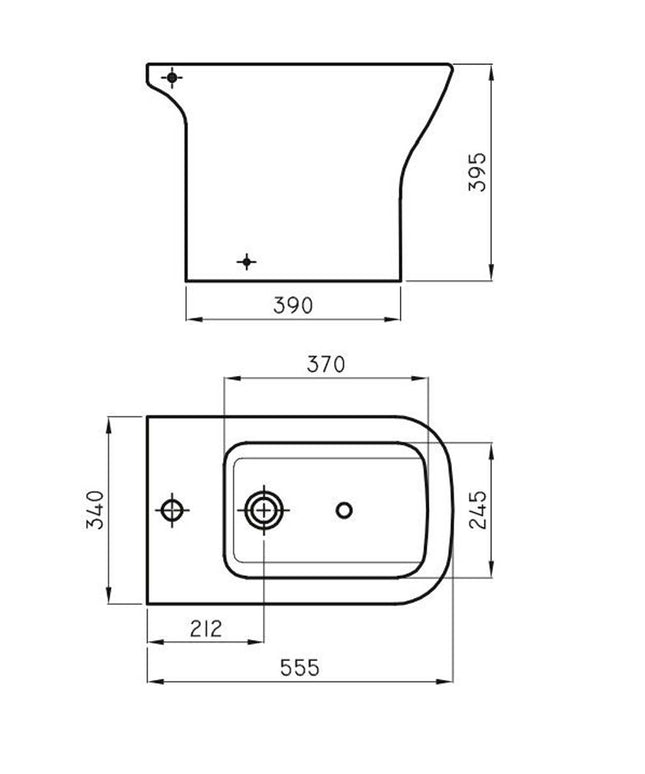 FERRUM TEMPLE BIDET 1 AGUJERO BBA1X TEM-BI-100-BL
