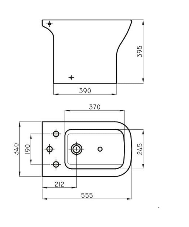 FERRUM TEMPLE BIDET 3 AGUJEROS  BBA3X TEM-BI-300-BL