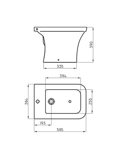 FERRUM MILENA BIDET 1 AGUJERO BDF1J MIL-BI-101-BL
