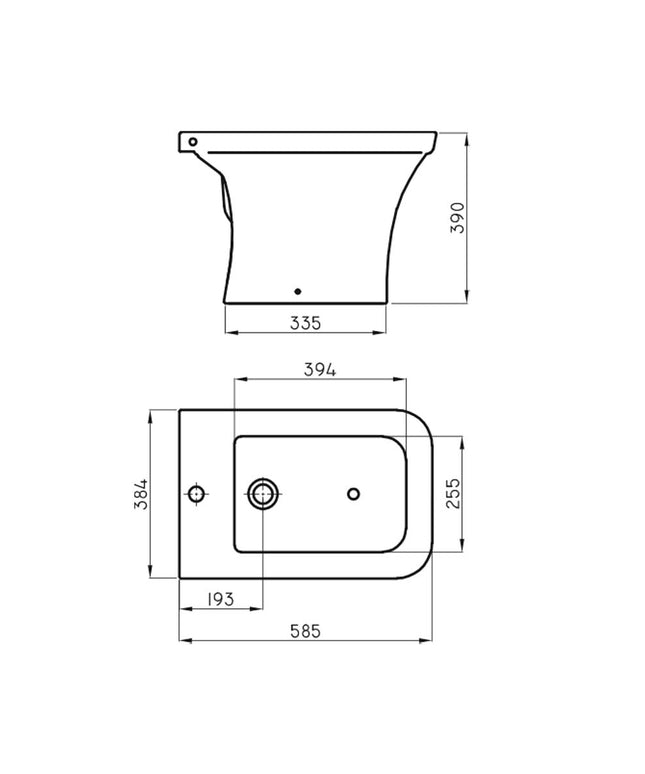 FERRUM MILENA BIDET 1 AGUJERO BDF1J MIL-BI-101-BL