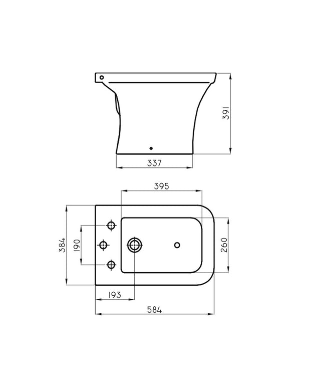 FERRUM MILENA BIDET 3 AGUJERO BDF3J MIL-BI-301-BL