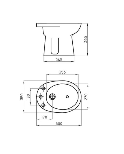 FERRUM ANDINA BIDET 3AG BEA3 AND-BI-300-BL
