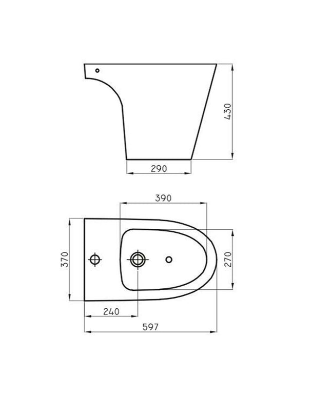 FERRUM MARINA BIDET 1 AGUJERO BHM1J-N MAR-BI-104-NE
