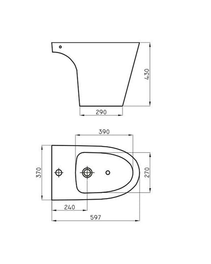 FERRUM MARINA BIDET 1 AGUJERO BHM1J-N MAR-BI-104-NE